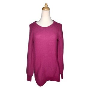 NWT Merino Wool Blend Tunic Sweater Plum Magenta Pink Size S